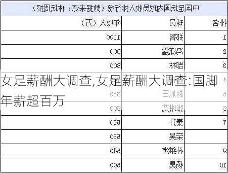 女足薪酬大调查,女足薪酬大调查:国脚年薪超百万