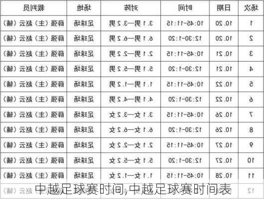 中越足球赛时间,中越足球赛时间表