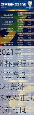 2021美洲杯赛程正式公布,2021美洲杯赛程正式公布时间