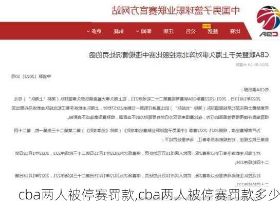 cba两人被停赛罚款,cba两人被停赛罚款多少