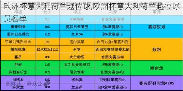 欧洲杯意大利荷兰越位球,欧洲杯意大利荷兰越位球员名单