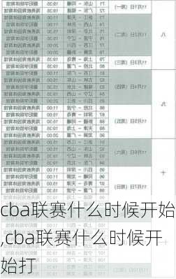 cba联赛什么时候开始,cba联赛什么时候开始打