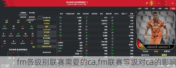 fm各级别联赛需要的ca,fm联赛等级对ca的影响