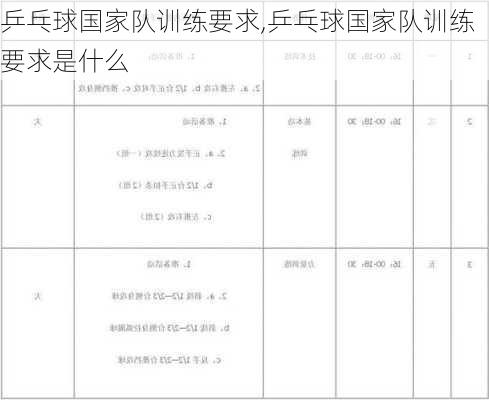 乒乓球国家队训练要求,乒乓球国家队训练要求是什么