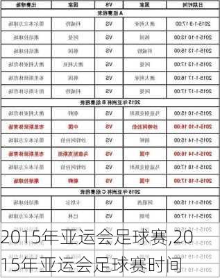 2015年亚运会足球赛,2015年亚运会足球赛时间