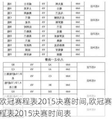 欧冠赛程表2015决赛时间,欧冠赛程表2015决赛时间表