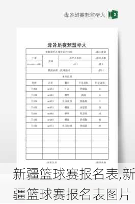 新疆篮球赛报名表,新疆篮球赛报名表图片