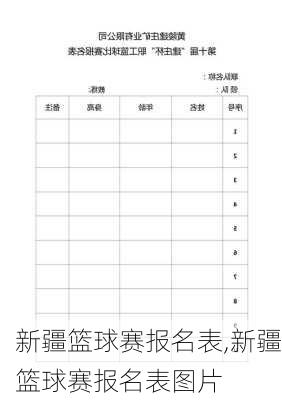 新疆篮球赛报名表,新疆篮球赛报名表图片