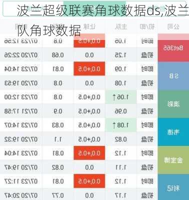 波兰超级联赛角球数据ds,波兰队角球数据