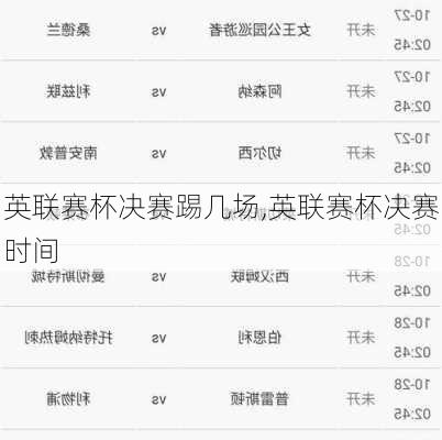 英联赛杯决赛踢几场,英联赛杯决赛时间