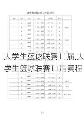 大学生篮球联赛11届,大学生篮球联赛11届赛程