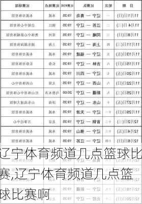 辽宁体育频道几点篮球比赛,辽宁体育频道几点篮球比赛啊