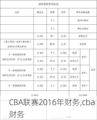 CBA联赛2016年财务,cba 财务