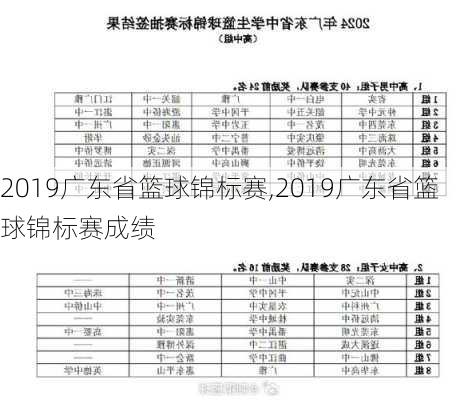 2019广东省篮球锦标赛,2019广东省篮球锦标赛成绩