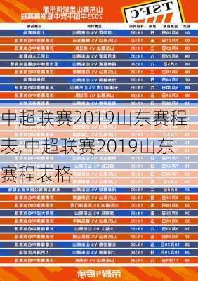 中超联赛2019山东赛程表,中超联赛2019山东赛程表格