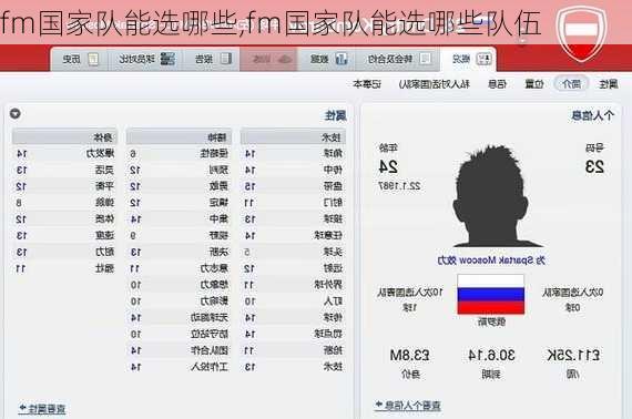fm国家队能选哪些,fm国家队能选哪些队伍