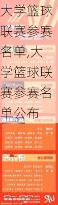 大学篮球联赛参赛名单,大学篮球联赛参赛名单公布