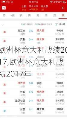 欧洲杯意大利战绩2017,欧洲杯意大利战绩2017年