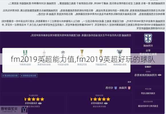 fm2019英超能力值,fm2019英超好玩的球队