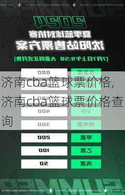 济南cba篮球票价格,济南cba篮球票价格查询