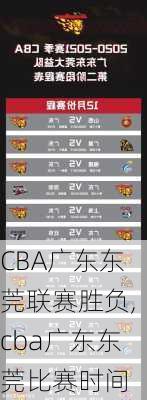 CBA广东东莞联赛胜负,cba广东东莞比赛时间