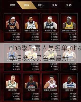 nba季后赛人员名单,nba季后赛人员名单最新