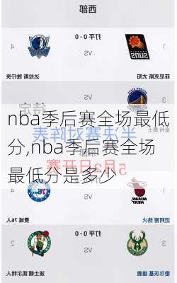 nba季后赛全场最低分,nba季后赛全场最低分是多少