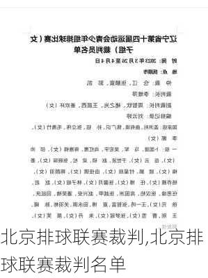 北京排球联赛裁判,北京排球联赛裁判名单