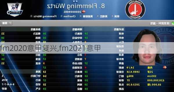 fm2020意甲复兴,fm2021意甲