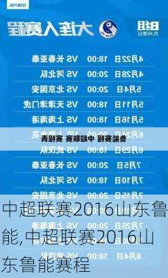 中超联赛2016山东鲁能,中超联赛2016山东鲁能赛程