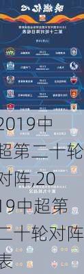 2019中超第二十轮对阵,2019中超第二十轮对阵表