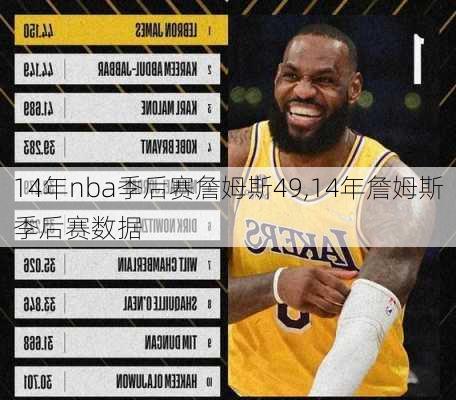 14年nba季后赛詹姆斯49,14年詹姆斯季后赛数据