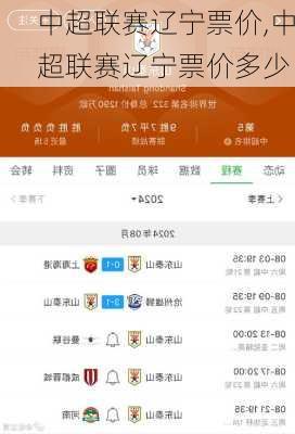 中超联赛辽宁票价,中超联赛辽宁票价多少