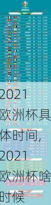 2021欧洲杯具体时间,2021欧洲杯啥时候