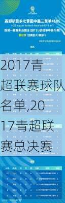 2017青超联赛球队名单,2017青超联赛总决赛