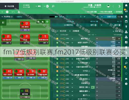 fm17低级别联赛,fm2017低级别联赛必买