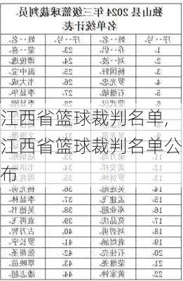 江西省篮球裁判名单,江西省篮球裁判名单公布