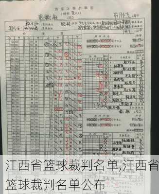 江西省篮球裁判名单,江西省篮球裁判名单公布