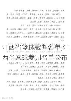 江西省篮球裁判名单,江西省篮球裁判名单公布