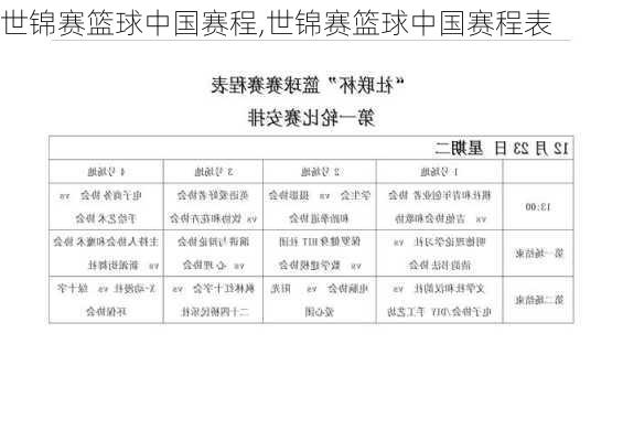 世锦赛篮球中国赛程,世锦赛篮球中国赛程表