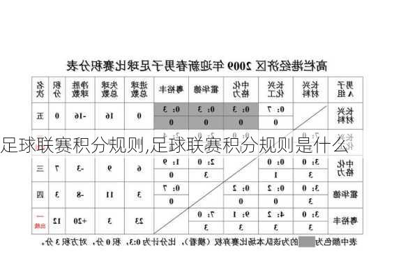 足球联赛积分规则,足球联赛积分规则是什么