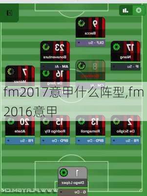 fm2017意甲什么阵型,fm2016意甲