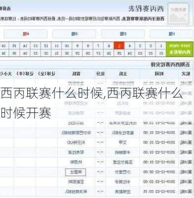 西丙联赛什么时候,西丙联赛什么时候开赛