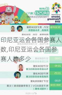 印尼亚运会各国参赛人数,印尼亚运会各国参赛人数多少