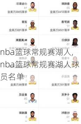 nba篮球常规赛湖人,nba篮球常规赛湖人球员名单