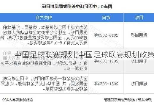 中国足球联赛规划,中国足球联赛规划政策