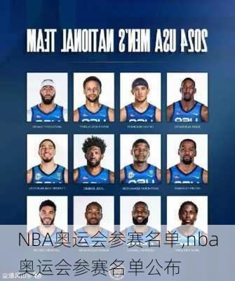 NBA奥运会参赛名单,nba奥运会参赛名单公布