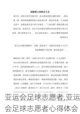 亚运会足球志愿者,亚运会足球志愿者心得体会