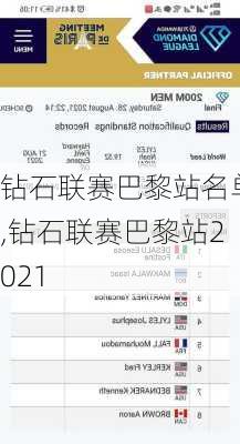 钻石联赛巴黎站名单,钻石联赛巴黎站2021