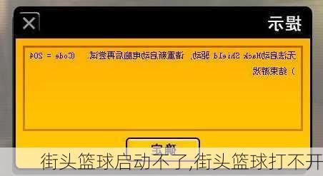 街头篮球启动不了,街头篮球打不开